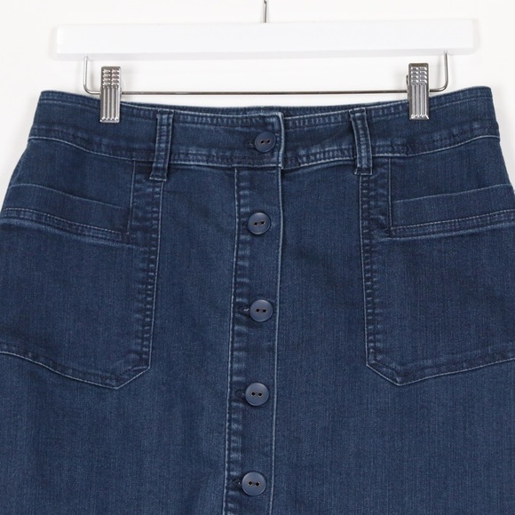 PrAna Kara Button Front Denim Skirt - Picture 2 of 8